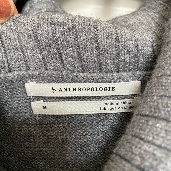 ❌SOLD❌ Grey Anthropologie Cowl Neck Sweater - Picture 6 of 7